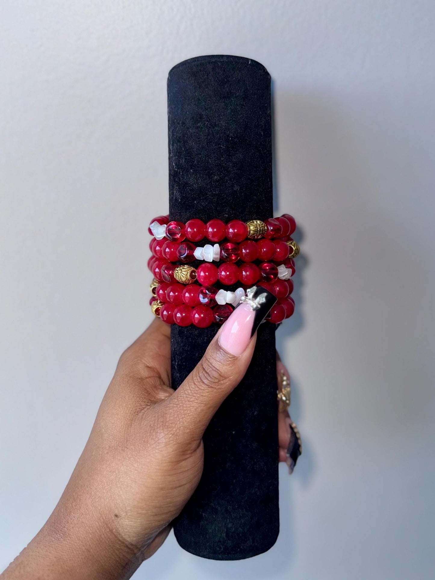 Crimson Royalty Beaded Bracelets