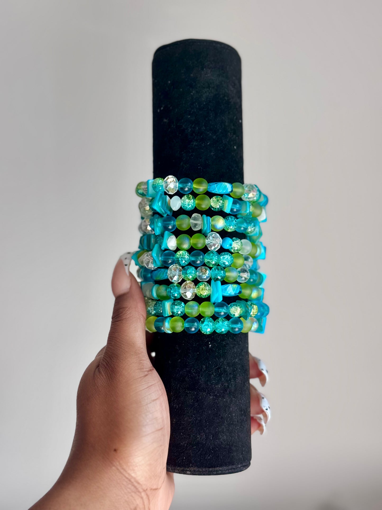 Ocean Glass Beaded Bracelet