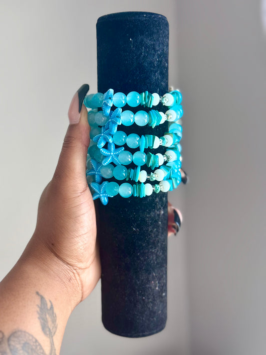 Azure Tides Beaded Bracelet