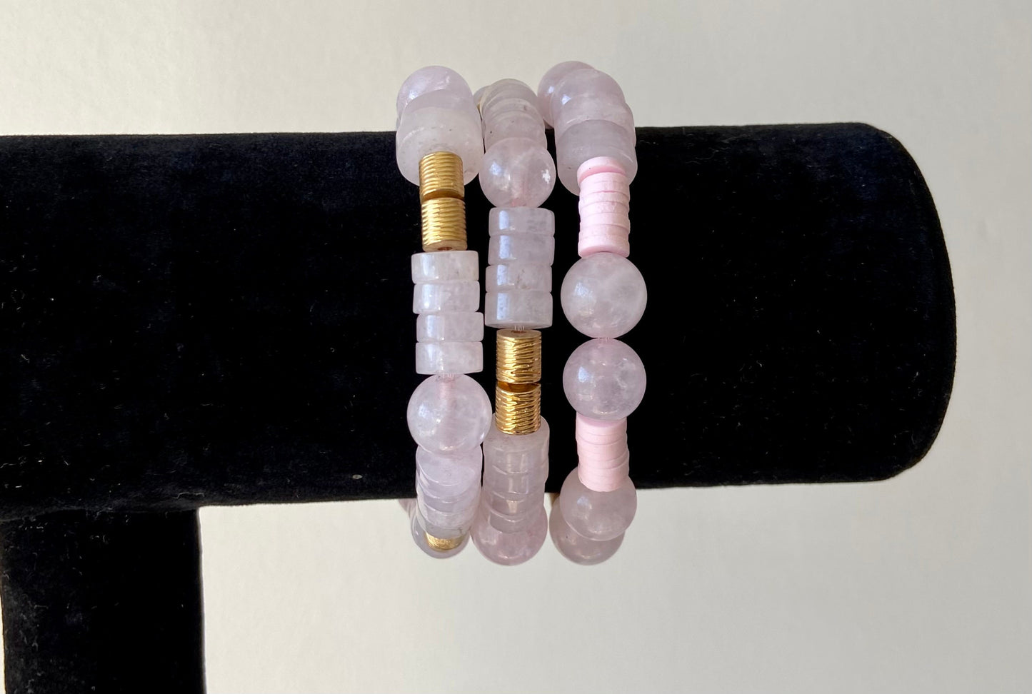 Pastel Rose Beaded Bracelets