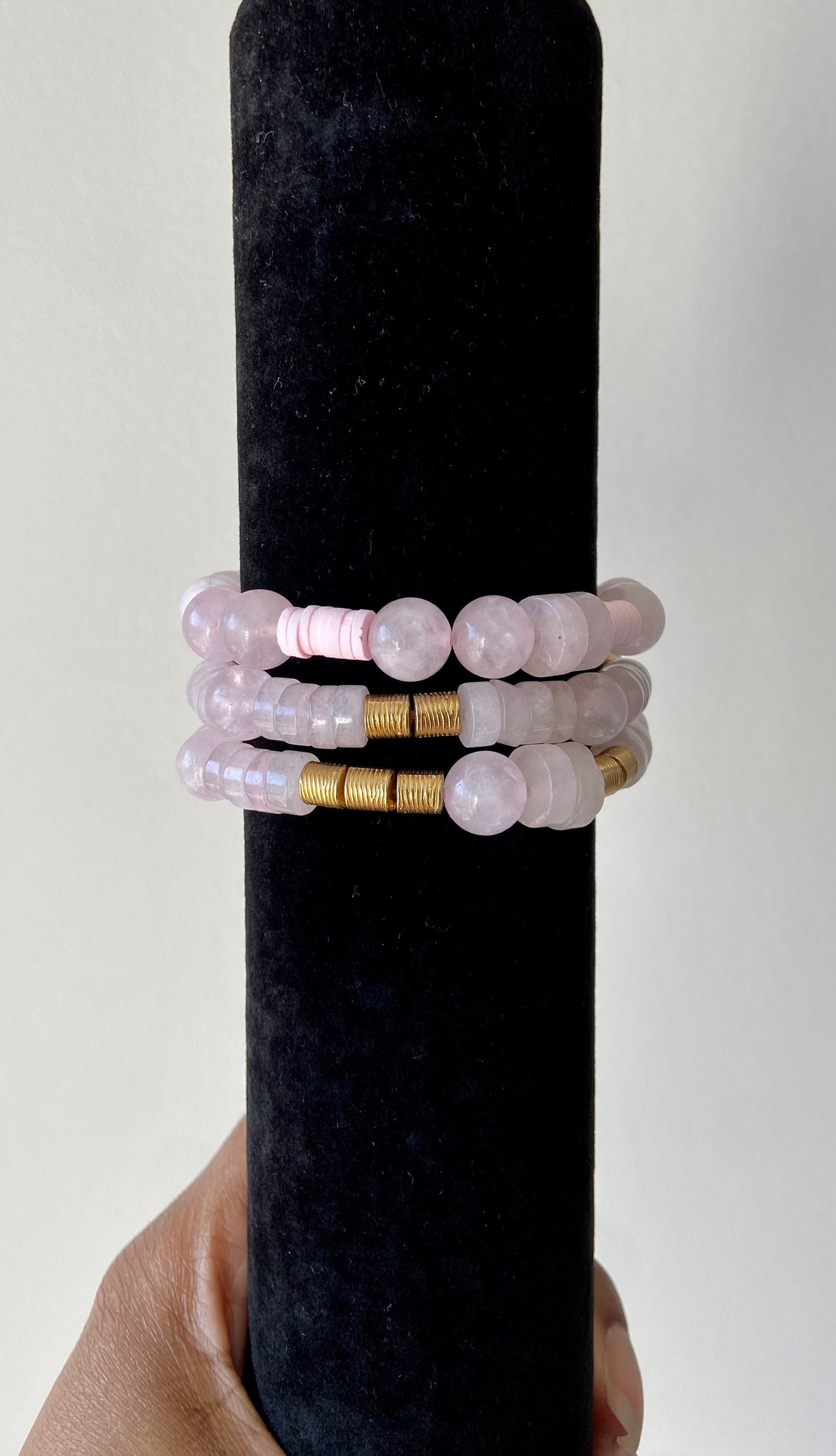 Pastel Rose Beaded Bracelets