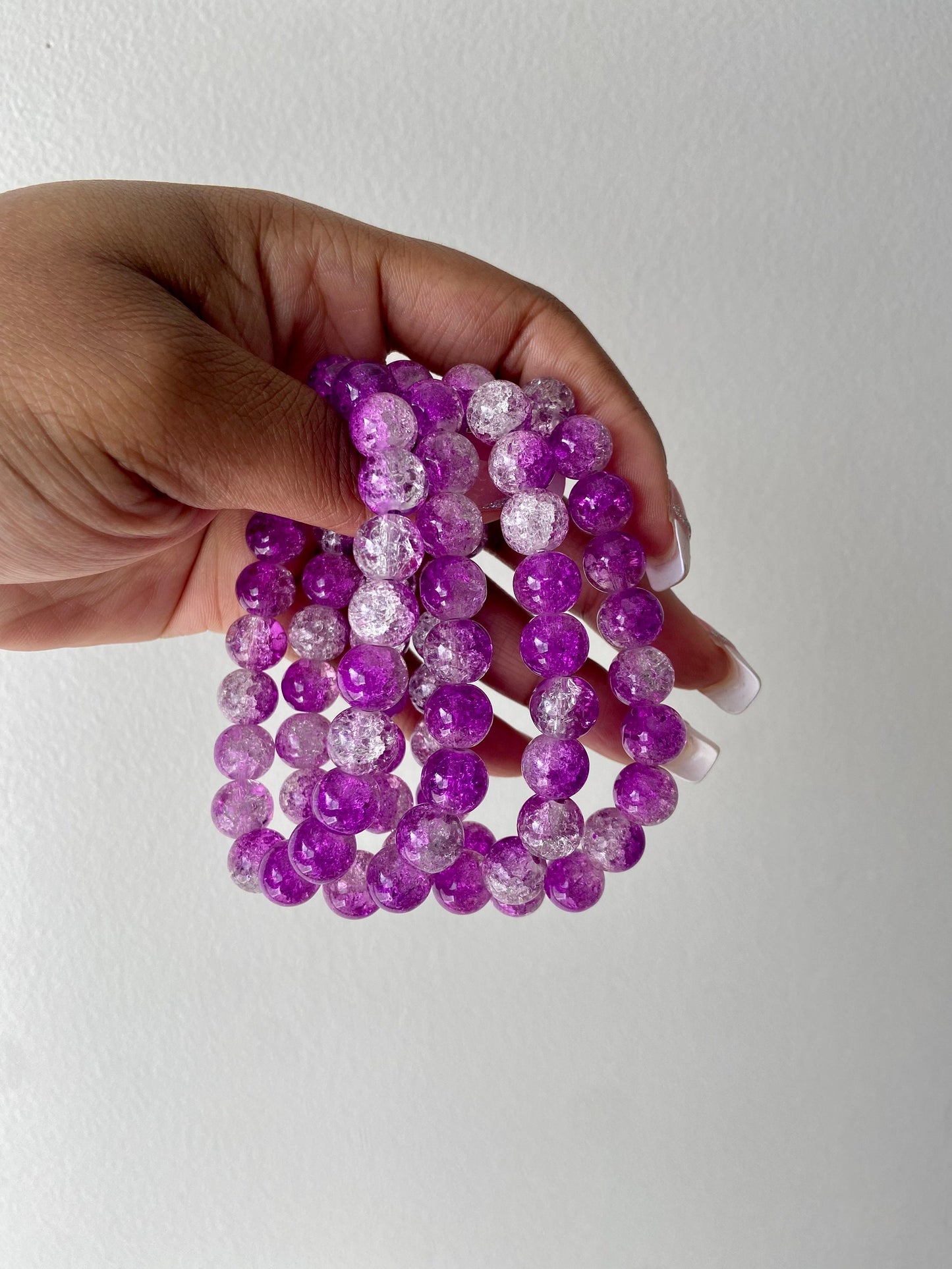 Tie Dye/Ombré Crackle Beaded Bracelet