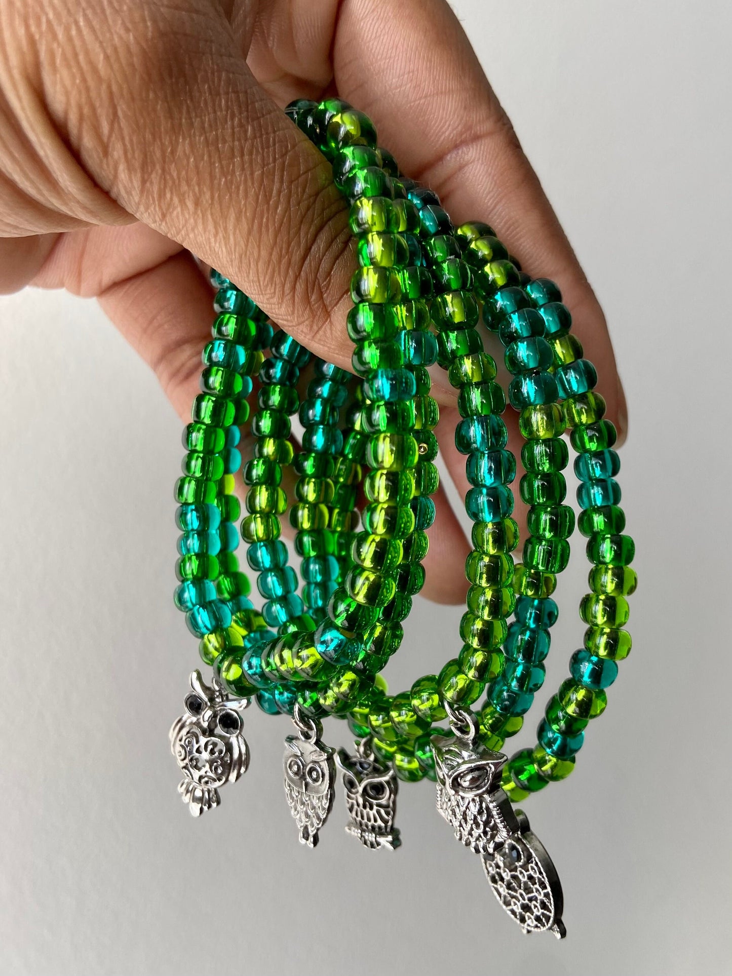 Forest Owl Beaded Bracelet