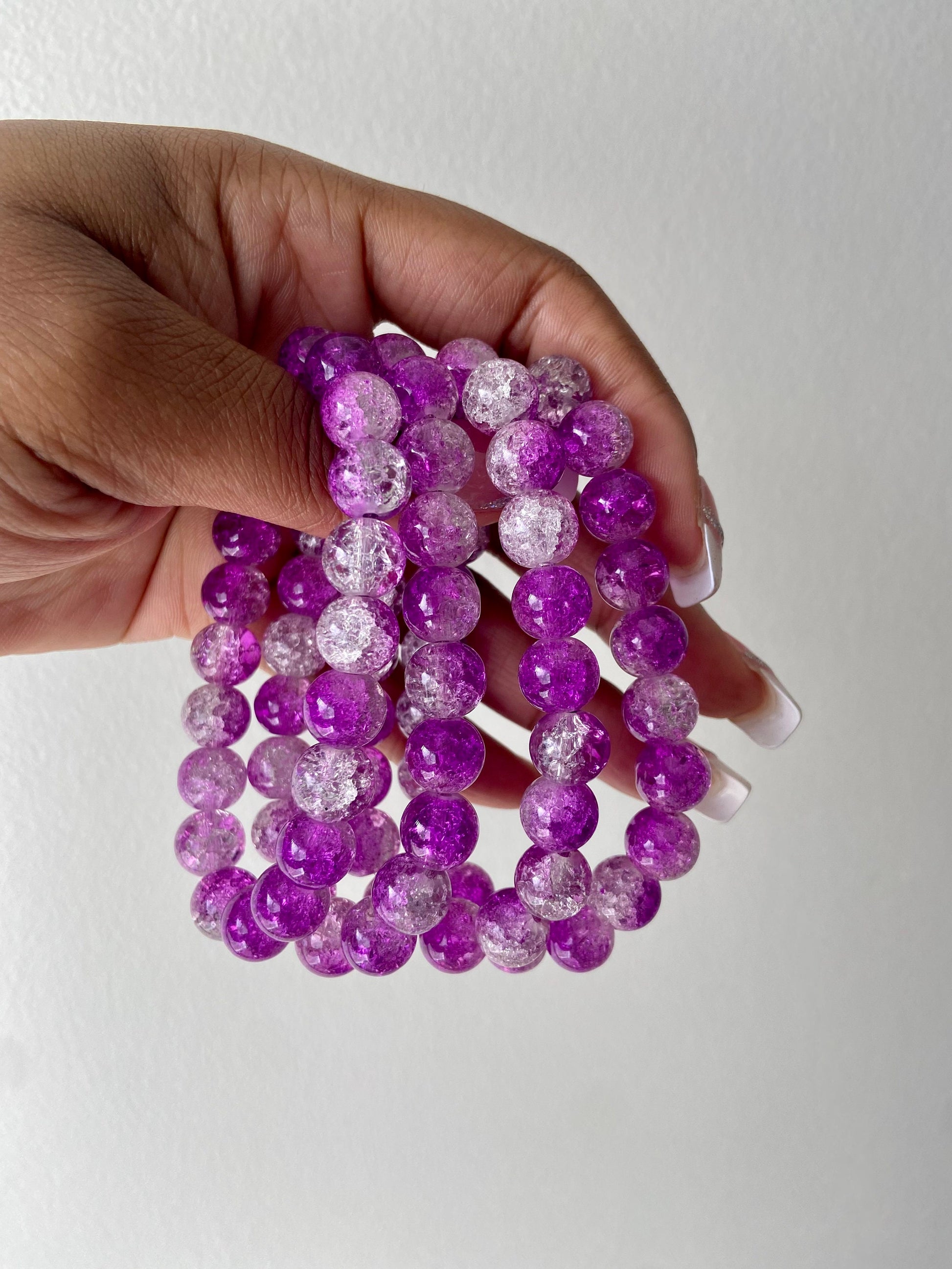 Tie Dye/Ombré Crackle Beaded Bracelet