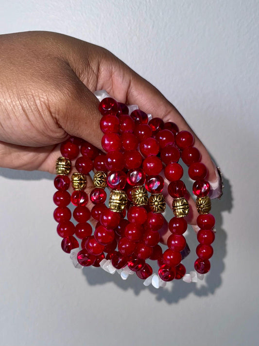 Crimson Royalty Beaded Bracelets