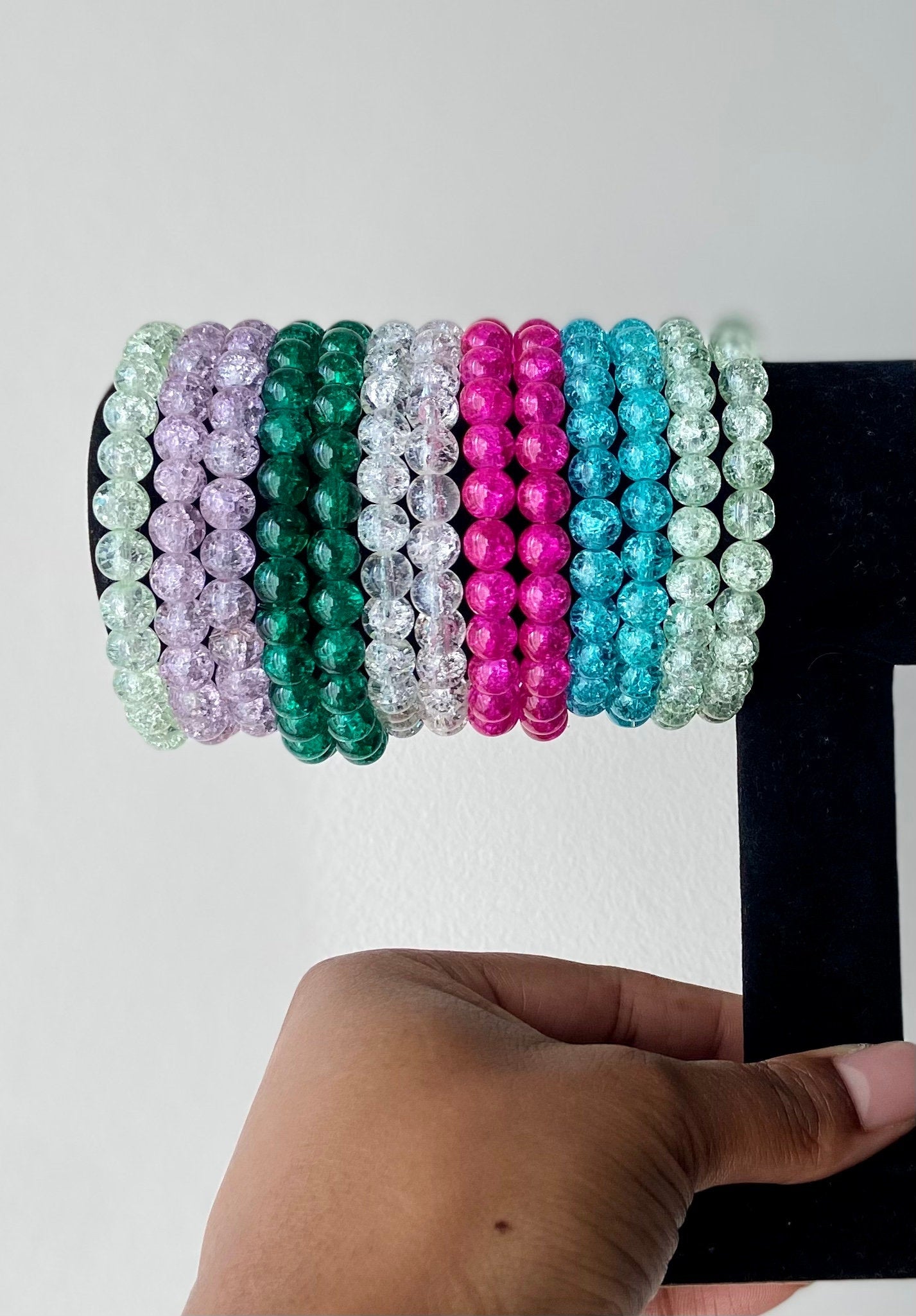 Crackle Beaded Bracelets